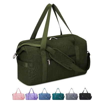 Large Travel Duffle Bag Compatible for Business Trips, Gym & Airplane Carry-On with Wet/Dry Shoe Compartment, Laptop Pocket & Detachable Strap - Heavy-Duty Gym Bag,, Shoe Section & Tech Pocket Organization