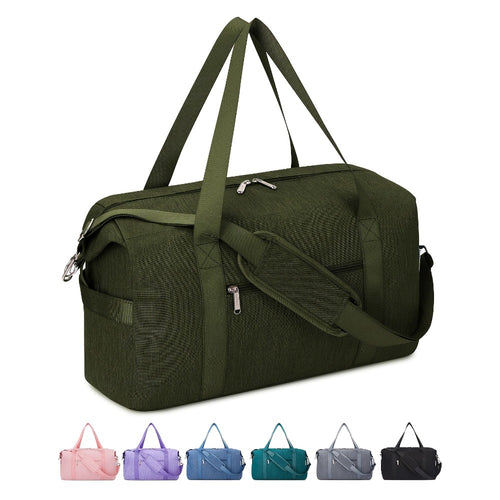 Large Travel Duffle Bag Compatible for Business Trips, Gym & Airplane Carry-On with Wet/Dry Shoe Compartment, Laptop Pocket & Detachable Strap - Heavy-Duty Gym Bag,, Shoe Section & Tech Pocket Organization
