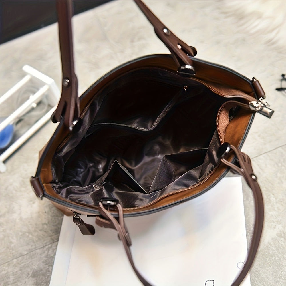 Unisex Vintage Style Crossbody Bag, Versatile Casual Shoulder Bag and Tote for Outings, Large Capacity Party Bag, Ideal as a Holiday Gift
