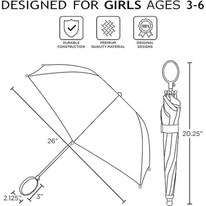 Nickelodeon Kids Umbrella - Rain Wear Umbrella for Toddler and Little Girl Ages 3-6 Grey
