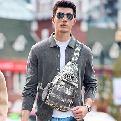 Men's Chest Bag with Adjustable Strap Men's Crossbody Canvas Shoulder Bag, Men's Backpack For Outdoor Travel Sport Crossbody Sling Backpack Fanny Pack
