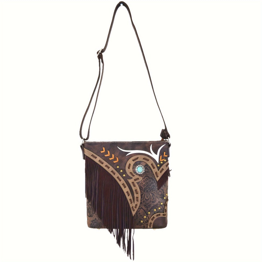Western Style Women'S Fashion Tassel Crossbody Bag Handbag Women'S Wallet Rural Daily Use Shoulder Bag