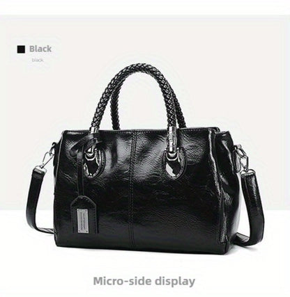 Women'S Vintage Large Capacity Hand Tote Bag - Single Shoulder Design with Detachable Straps, Perfect for Everyday Use