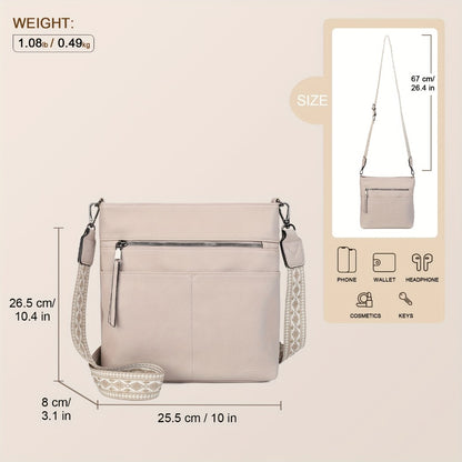 2025 New Fashion Large Capacity Retro Simple Solid Color PU Shoulder Bag Casual Daily Commuting Light Travel Practical Storage Ladies Single Shoulder Crossbody