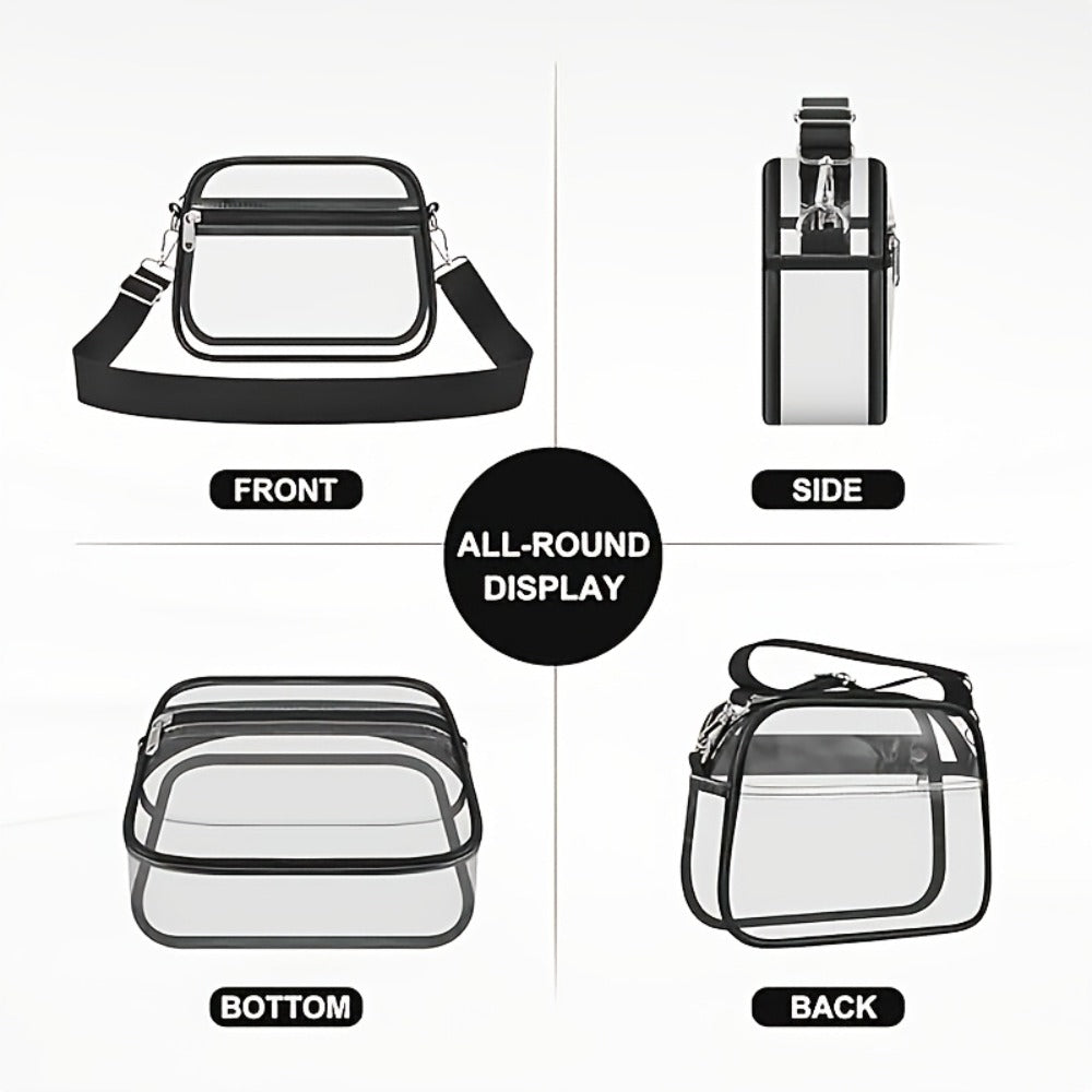 PVC Transparent Crossbody Bag, Suitable For Various Occasions When Going Out. It Is Simple, Casual And Convenient For Quick Security Check. It Is Suitable For Both Men And Women.