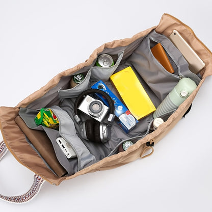 [Foldable Multi-Pocket Bag] Multi-Functional Large-Capacity Drawstring Fitness Bag, Multi-Functional Multi-Form Storage Bag, Suitable for Shopping And Commuting, Supermarket Shopping, Foldable And Expandable, Large-Capacity Multi-Pocket Travel Bag