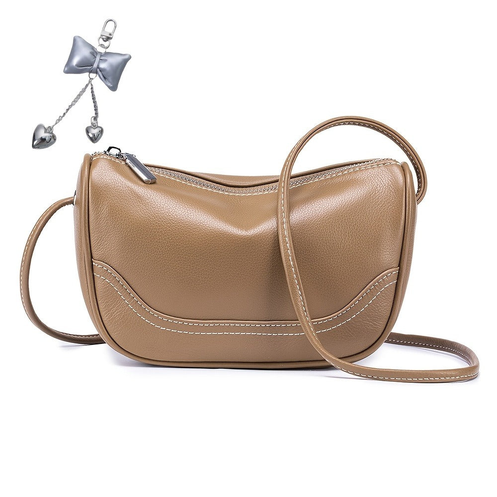 Premium Genuine Leather Crossbody Bag - Luxurious, Versatile, And Spacious with Ample Storage - Handbag Purse Cross Body Organizer Smart Phone Pockets