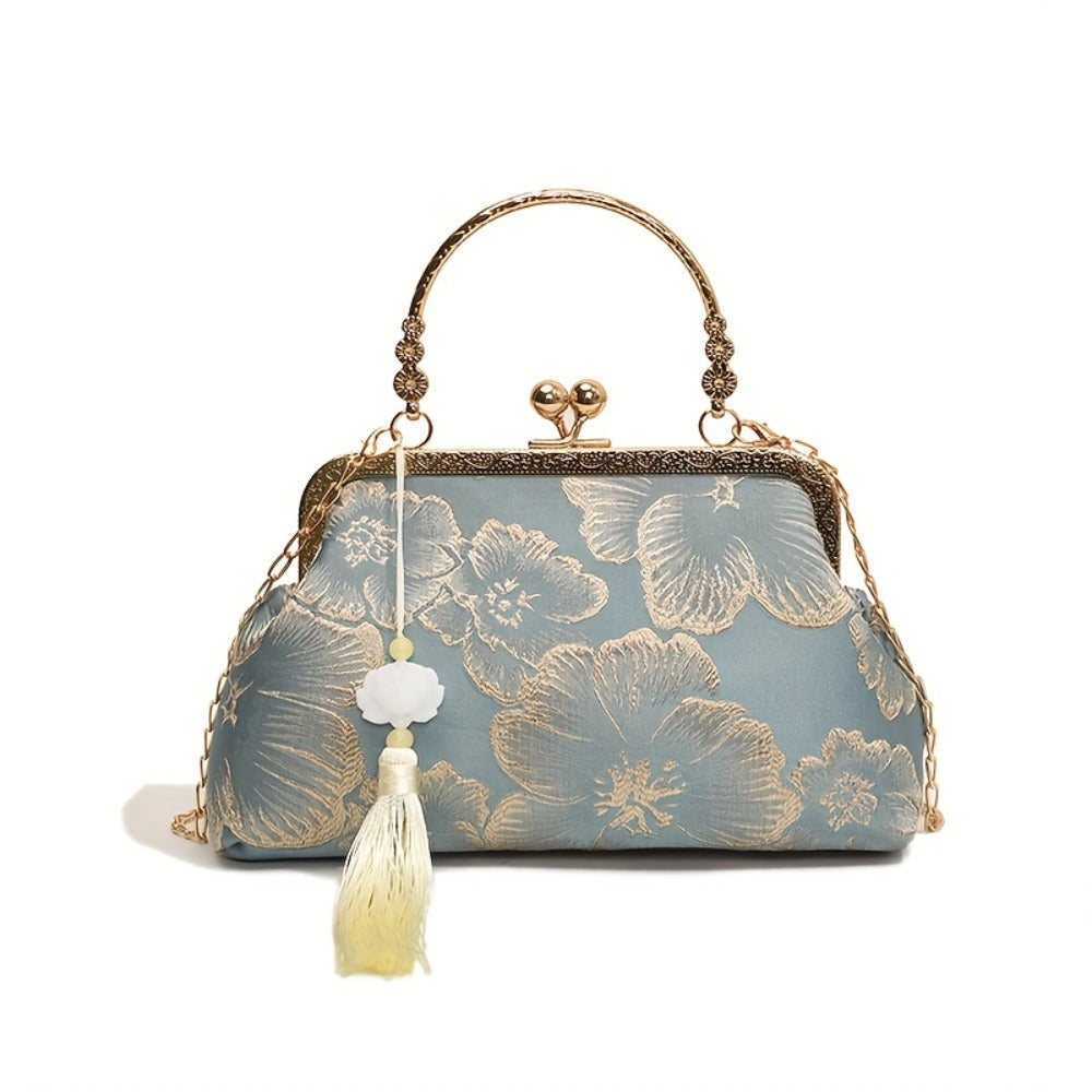 [Christmas Gift Bags] Evening Bags for Women Elegant And Classy, Retro Crossbody Bags, Ethnic Style Evening Bags, Fashion Shoulder Bag with Metal Chain, Handbags for Women Designer, Crossbody Bag Purse Christmas Bags for Gifts Christmas Gift Bags
