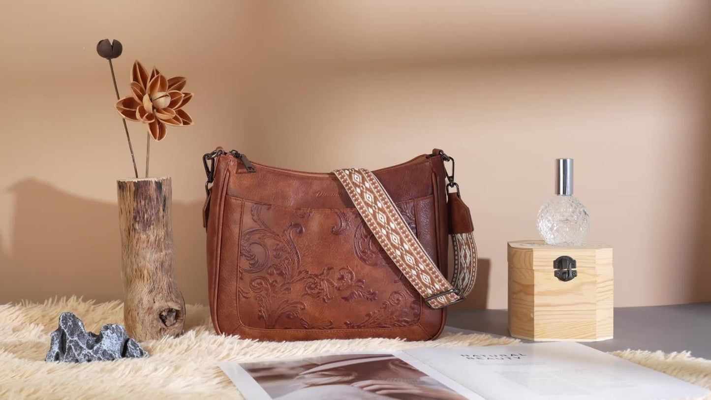 Embossed Crossbody Handbags Shoulder Bags For Women - Everyday Purse With Adjustable Strap - Ladies Bag Tote For Mom Gift Classic Chic