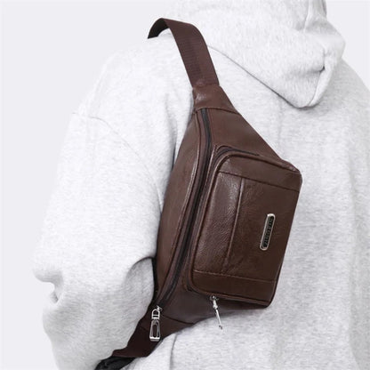 3 Colors Men And Women Casual Waist Bag Faux Leather Waist Bag with Adjustable Shoulder Strap Suitable for Exercise, Running, Traveling, Hiking, Fitness, Sports Large Capacity Phone Bag