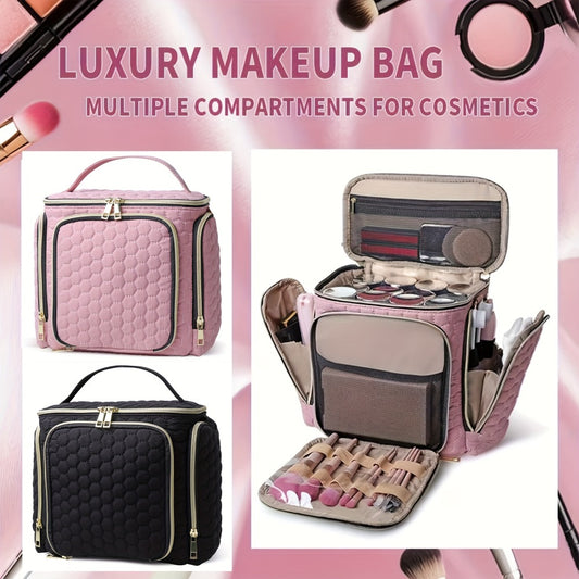 Crossbody Cosmetic Bag, Portable Cosmetic Bag, Multi-pocket Cosmetic Storage Bag, Toiletry Bag, Dry and Wet Separation Toiletry Bag, Large-capacity Travel Toiletry Multi-function Bag, Pink and Black Cosmetic Bag