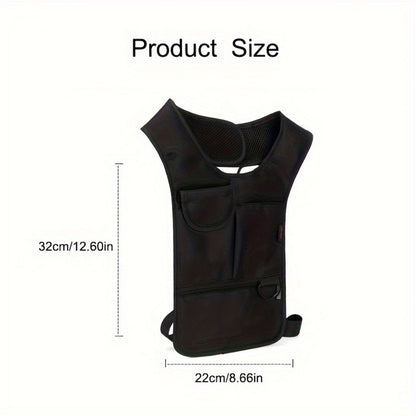 Men's Anti-Theft Underarm Bag with Dual-Shoulder Strap - Hidden Zipper Compartments, Anti-Theft Protection & Breathable Mesh Back - Slim Design for Everyday, Travel, Business - Phone, Wallet, Passport Storage - Durable Polyester Bag for Professionals & Co