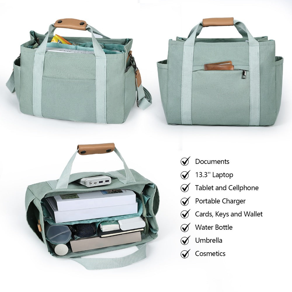 2PCS Sets Canva tote bag with Makeup Bags for Women, Casual Beach Crossbody Hobo Messenger Handbag Purses Bags for Work Gym Travel Shopping