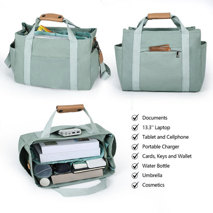 2PCS Sets Canva tote bag with Makeup Bags for Women, Casual Beach Crossbody Hobo Messenger Handbag Purses Bags for Work Gym Travel Shopping