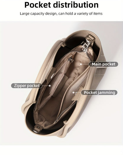 Cowhide Leather Vegetable Basket Bag New Luxury Leather Niche Design Shoulder Bag Crossbody Tote