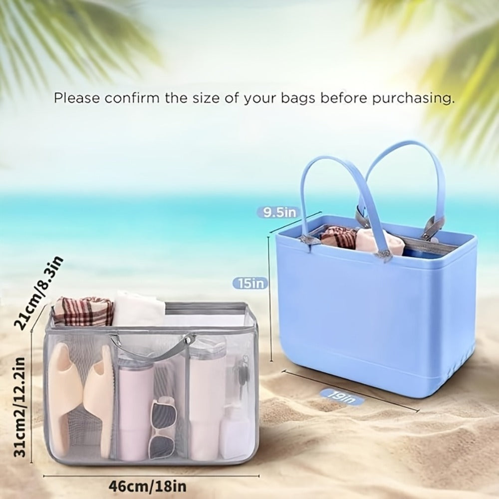 1pc Large Efficient Classified Beach Bag Storage Bag - Say Goodbye to Clutter, Compatible with Accessory Plugins, Suitable for Various Beach Bags, Simple And Large Capacity Multifunctional Partition Bag, Essential for Beach Vacation Travel