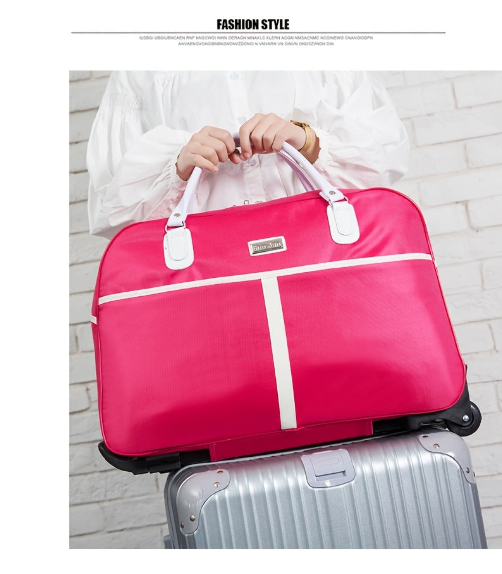 Rolling Duffel Bag Women Large Capacity Lightweight Travel Tote Carry On Luggage with Wheels Foldable Weekender Bag for Students Short Trips Christmas Gifts