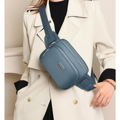 Women'S Fashion Waist Pack Solid Color Small Zipper Waist Pack Casual Style Suitable for Travel and Outdoor Activities Adjustable Shoulder Strap