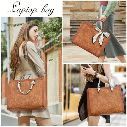 NUBILY Women's High Quality Laptop Tote Bag Compatible for 15.6-inch Laptop, Lightweight Computer Briefcase with Adjustable Strap, Large Capacity Handbag for Travel, - Stylish & Professional for a day/NUBILY Laptop Bag for Women 15.6-inch, High