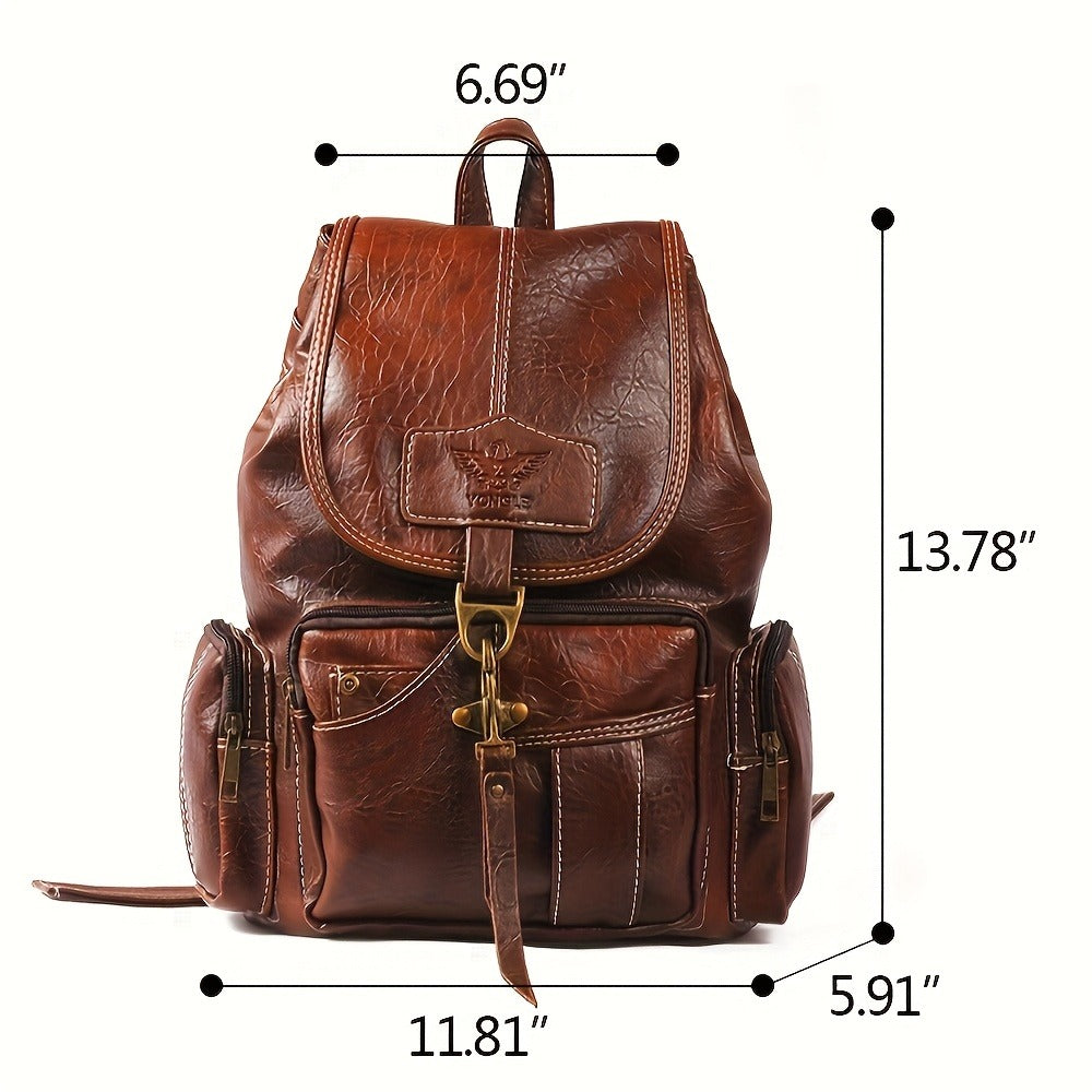 Laptop Backpack – 11 Pockets, PU Leather, Convertible, Waterproof | Bag Vero – detail view 4