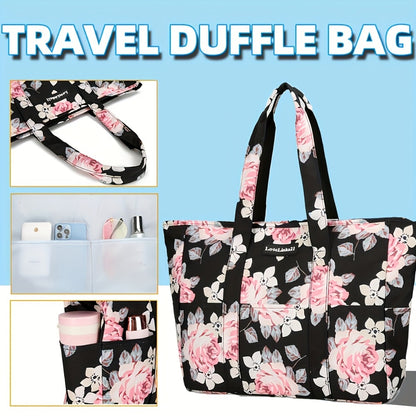 Travel Beach Bag for Women Sandproof Beach Tote Bag with Zipper Large Pool Bag Gym Bag Birthday Gift, Mochila