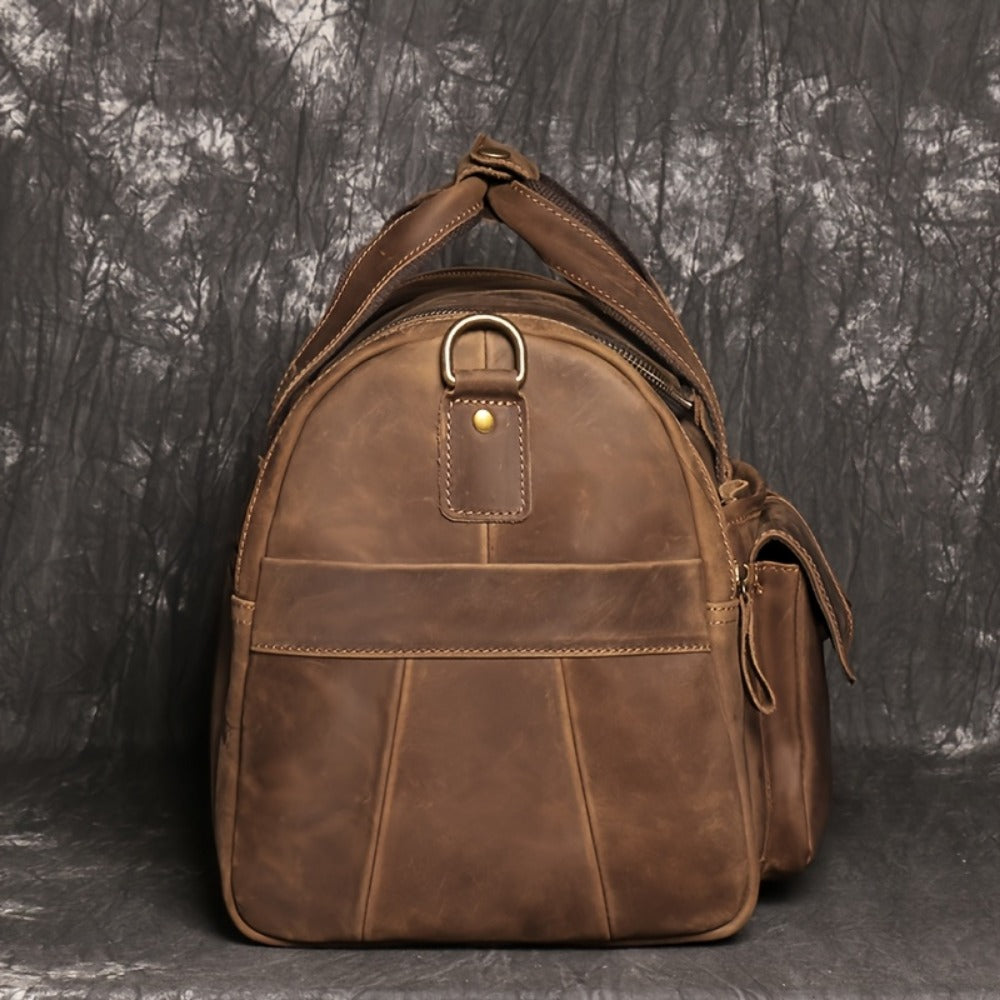 Gym Duffel Bag – Genuine Leather, Large Capacity, Multi-Pocket, for Travel & Work | Bag Vero – detail view 19