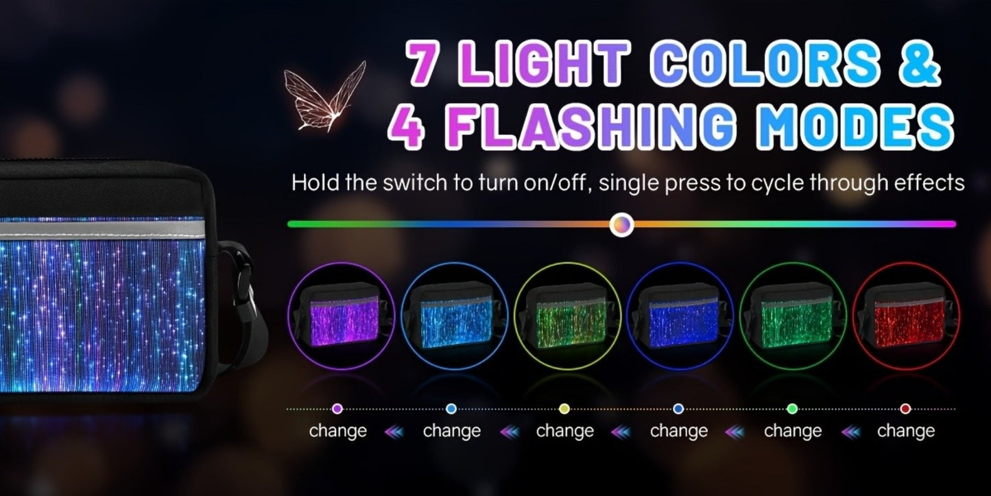 LED Crossbody Bag Small Light Up Purse Glowing Handbags Mini Shoulder Bags Women Luminous Wallet for Party