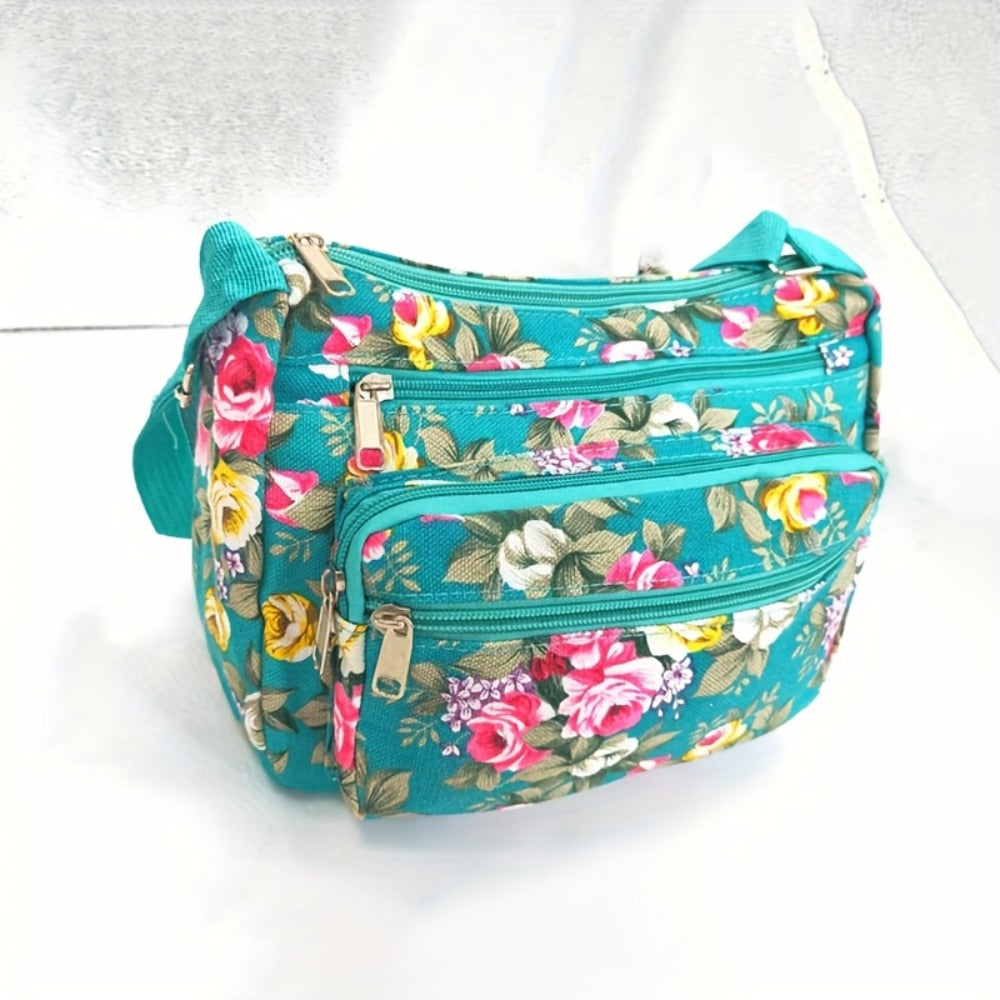 A Stylish Shoulder Bag for Women Featuring Floral Prints, This Bag Includes Multiple Pockets And an Adjustable Strap. It'S a Versatile Storage Solution, Complete with a Coin Purse And Women'S Wallet, Ideal for Daily Outings, Shopping