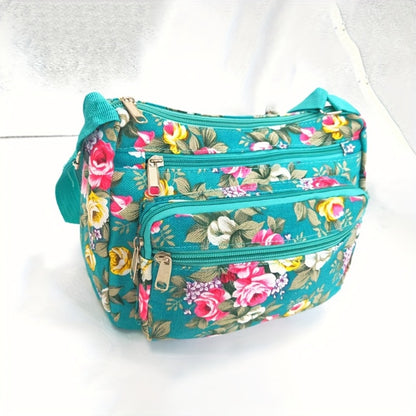 A Stylish Shoulder Bag for Women Featuring Floral Prints, This Bag Includes Multiple Pockets And an Adjustable Strap. It'S a Versatile Storage Solution, Complete with a Coin Purse And Women'S Wallet, Ideal for Daily Outings, Shopping