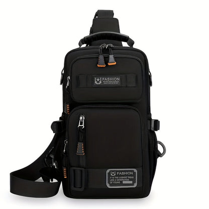 Men's Retro Belt Bag with Multi-Pocket & Anime Striped Strap - Durable Waist Pack Suitable for Commuting, Cycling, Outdoor - Wear-Resistant Hands-Free Waist Bag ()
