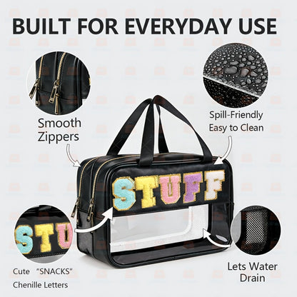 PU Wet Dry Separation Tote Bag, Double Layer Wet Dry Separation Design with Drainage Net, High Quality PVC Layer, Ideal for Daily Outings And Storage