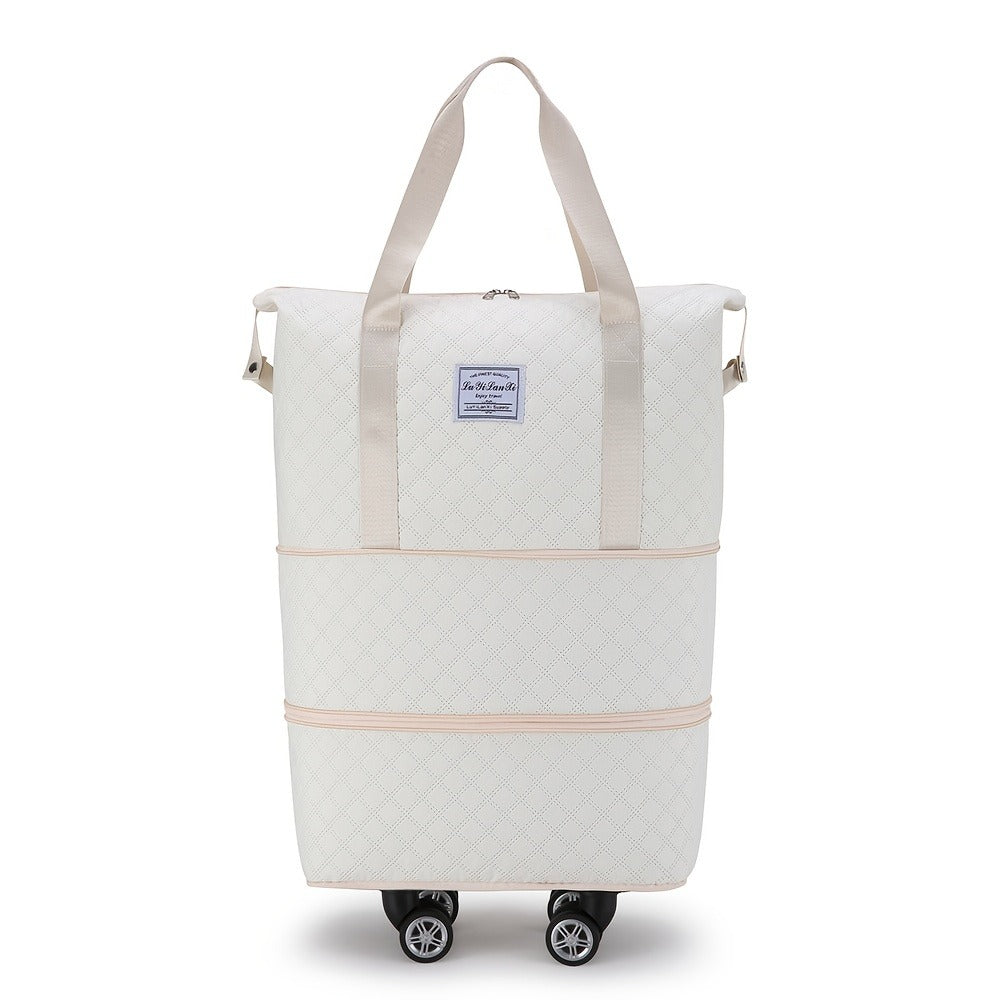 Rolling Duffle Bag with Wheels And Handle, Expandable Travel Duffel Bag Luggage Bag, Foldable Travel Bag with Wheels Rolling Carry on Bags, Large Wheeled Luggage