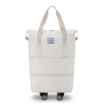 Rolling Duffle Bag with Wheels And Handle, Expandable Travel Duffel Bag Luggage Bag, Foldable Travel Bag with Wheels Rolling Carry on Bags, Large Wheeled Luggage
