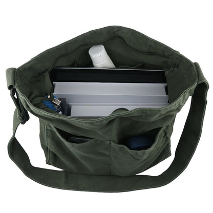 Canvas Hobo Crossbody Shoulder Tote Bag for Women And Men W/Multi-Pocket Casual Purse Messenger Bags Travel Work