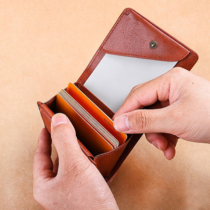 New Top Layer Cowhide Retro Men'S Wallet, Anti-theft Brush Multi-functional Small Wallet, Can Hold Banknotes, Credit Cards, Coins, Multi-card Position Genuine Leather Wallet Gift