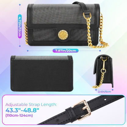 LED Bags Light Up Purse Black CrossBody Purse Evening Clutch Luminous Crossbody Bag Glow Handbags That Transforms Into 7 Colors Party Purse