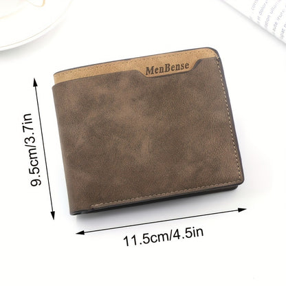 Compact, Men's Sleek Faux Leather Wallet - Casual Style, Fashionable Accessory