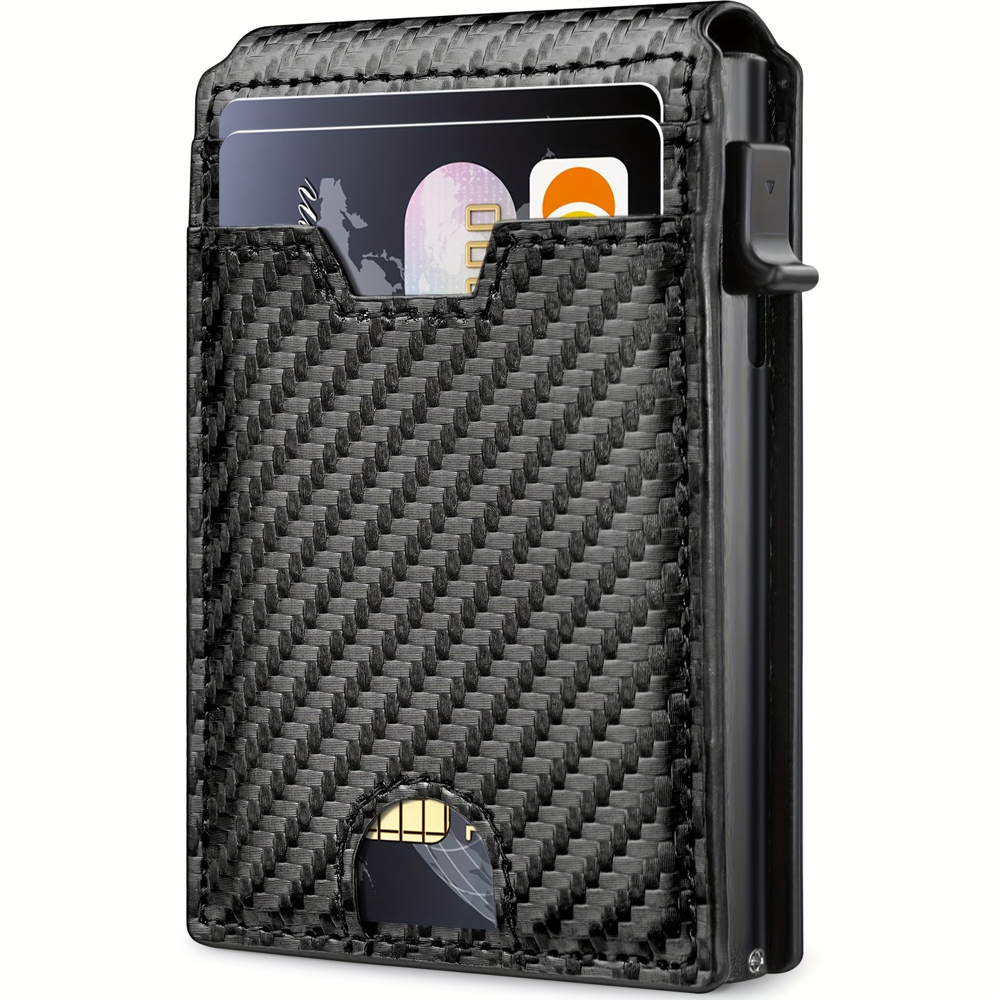 Minimalist Wallet for Men - with Money Clip Slim Leather Slots Credit Card Holder RFID Blocking Bifold Wallet Best Gifts for Him