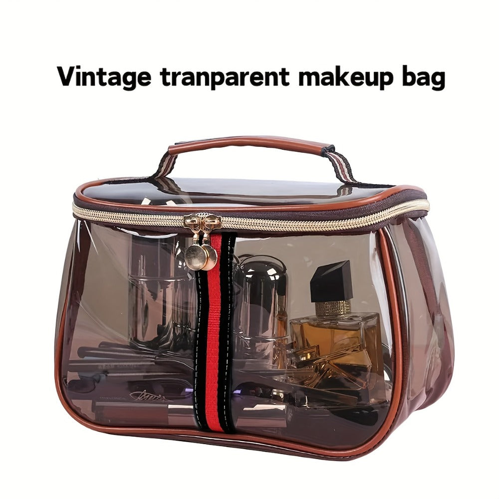 New Apple Bag Cosmetic Bag, Women's Large-capacity Transparent Toilet Bag, Transparent Travel Bag with Zipper.