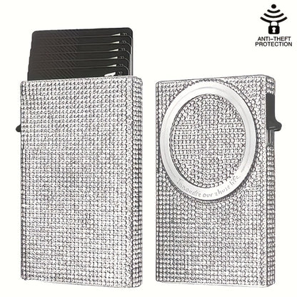 Chic And Sleek, This Diamond-Patterned Magnetic Wallet Is Ideal for Credit Card Users, Featuring RFID Protection for Added Security