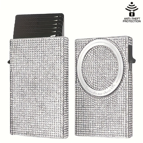 Chic And Sleek, This Diamond-Patterned Magnetic Wallet Is Ideal for Credit Card Users, Featuring RFID Protection for Added Security