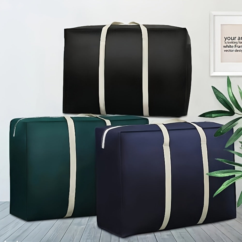 3pcs Oversized Moving Bag, Foldable And Durable Carry Bag, Ideal for Travel, Luggage Check-In, Wardrobe Organization, Packing And Storage