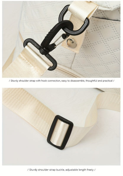 Spacious Multifunctional Travel Bag with a Separate Shoe Compartment, Perfect for Yoga And Fitness. This Quilted Crossbody Bag Is Ideal for Weekends And Comes As a Two-Piece Set, Making It a Great Gift for Valentine'S Day, Ramadan, Or The New Year