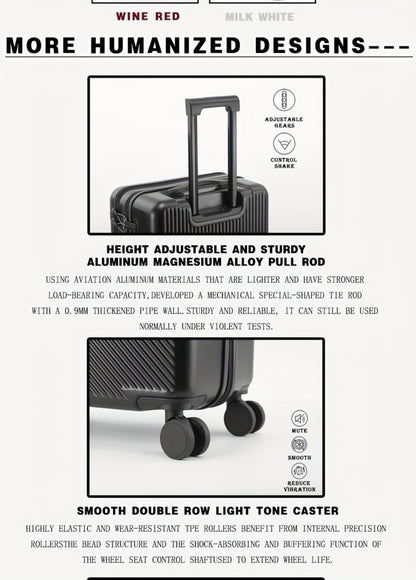 One Piece of Business Luggage Designed for Women, Featuring a Small 20-Inch Size Suitable for Boarding, a Lightweight Trolley Case with a Cup Holder, And a 24-Inch Travel Case Suitable for Both Men And Women Students