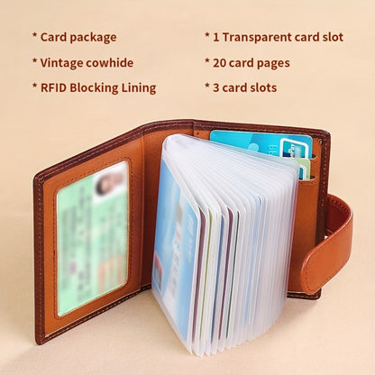 1pc Men's Retro Fashion Top Layer Cowhide Card Case, Driving License Case, Casual Portable Coins Purse, Durable Card Holder with Large Capacity, Multiple Card Slots, ID Window, Perfect Gift for Teacher's Day, Valentine's Day, Birthday, Christmas