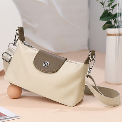 Women's Lightweight Nylon Crossbody Bag with Detachable Strap & Zipper Closure - Sparkling /Korean Style Diagonal Bag Suitable for Travel, School, Commuting - Bright,,, Burgundy,, - Hand Washable Nylon