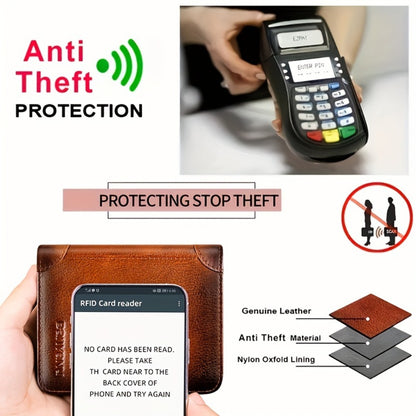 [BANYANU] Premium Wallet for Men, Men'S Wallet, RFID Blocking Trifold/Bifold Genuine Leather, Minimalist Credit Card Holder, Perfect Men'S Gift