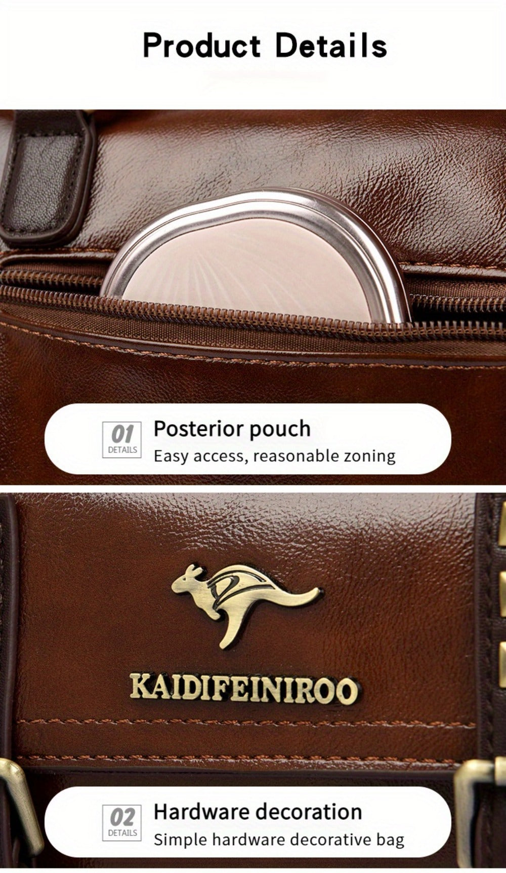 Crossbody Bag for Women – PU Leather, Large Capacity, Multi-Pocket, for Travel & | Bag Vero – detail view 34