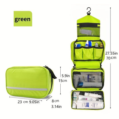 New Unisex Travel Hanging Toiletry Organizer Bag with Sturdy Hooks, High-Quality Design, Multiple Compartments And Mesh Pockets - Lightweight And Durable Zipper Closure Suitable for Airplanes, Trains, Cars
