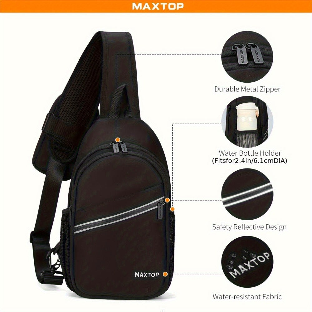 Sling Backpack Crossbody Sling Bag with Detachable Phone Bag for Unisex Multipurpose Travel Hiking Chest Bag
